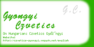 gyongyi czvetics business card